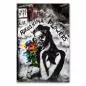 Preview: Ausdrucksstarkes Graffiti einer Person mit Gasmaske, die bunte Blumen hält, mit der Aufschrift "Fukushima Flowers". Preview: Ausdrucksstarkes Graffiti einer Person mit Gasmaske, die bunte Blumen hält, mit der Aufschrift "Fukushima Flowers".